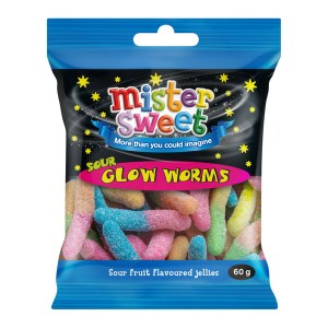 Mister Sweet Glow Worms – 24 x 60g Mister Sweet Glow Worms – 24 x 60g