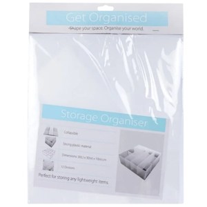 Get Organised – Storage Organiser – Collapsible – 30cm x 30cm x 10cm Get Organised – Storage Organiser – Collapsible – 30cm x 30cm x 10cm