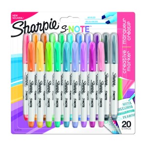 Sharpie S-Note Creative Markers, Highlighters Assorted Colours Pack 20 Sharpie S-Note Creative Markers, Highlighters Assorted Colours Pack 20