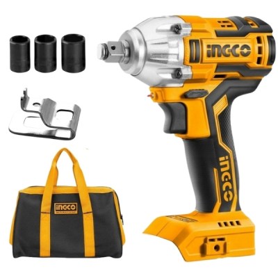 Ingco – Impact Wrench (Cordless), 3 x Sockets (17, 19, 21mm) and a Tool Bag Ingco – Impact Wrench (Cordless), 3 x Sockets (17, 19, 21mm) and a Tool Bag