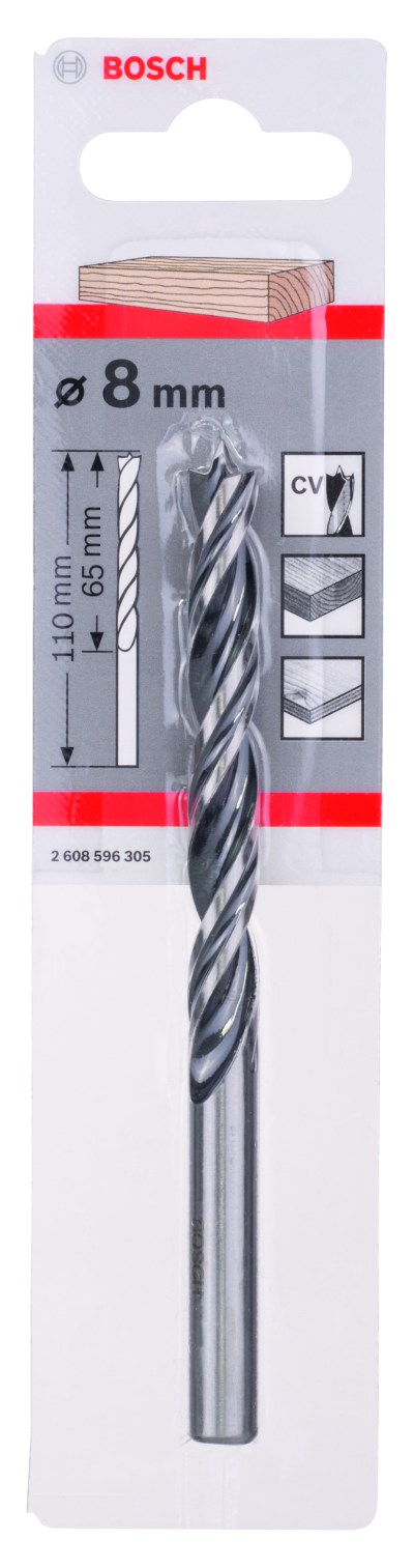 Standard Brad Point Drill Bit 8 x 75 x 117 mm, d 8 mm Standard Brad Point Drill Bit 8 x 75 x 117 mm, d 8 mm