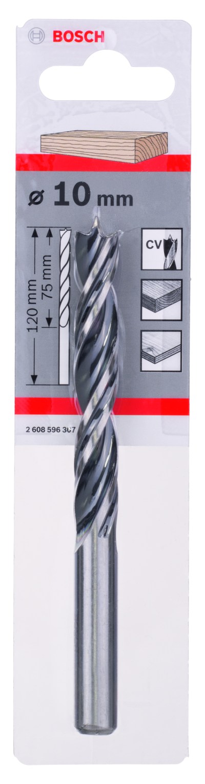 Standard Brad Point Drill Bit 10 x 80 x 120 mm, d 10 mm Standard Brad Point Drill Bit 10 x 80 x 120 mm, d 10 mm