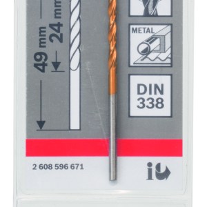 HSS-TiN Metal Drill Bits, DIN 338 2 x 24 x 49 mm HSS-TiN Metal Drill Bits, DIN 338 2 x 24 x 49 mm