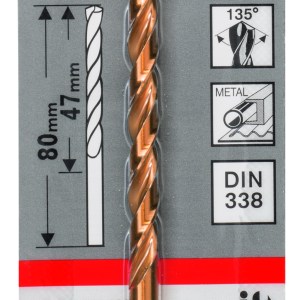 HSS-TiN Metal Drill Bits, DIN 338 4,5 x 47 x 80 mm HSS-TiN Metal Drill Bits, DIN 338 4,5 x 47 x 80 mm