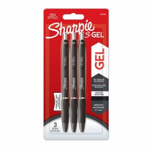 Sharpie S-Gel Gel Pens Medium Point (0.7mm) Black Pack of 3 Sharpie S-Gel Gel Pens Medium Point (0.7mm) Black Pack of 3