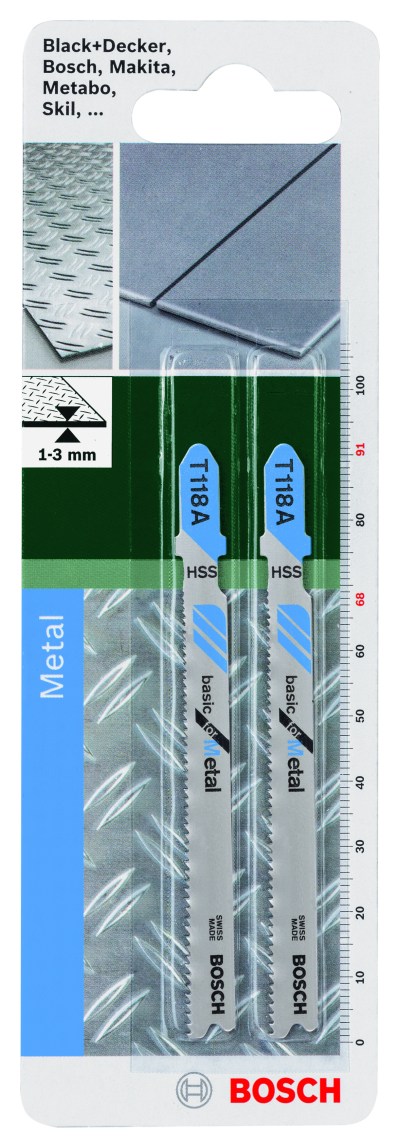 Jigsaw blade HSS T 118 A Basic for Metal, 2 pc Jigsaw blade HSS T 118 A Basic for Metal, 2 pc