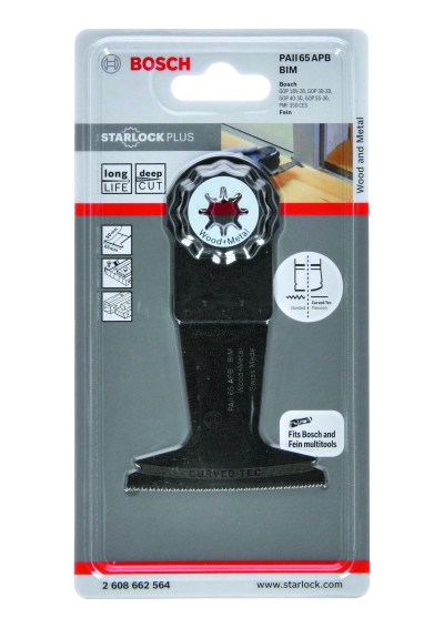 BIM Plunge cut blade PAII 65 APB Wood and Metal 65 x 50 mm BIM Plunge cut blade PAII 65 APB Wood and Metal 65 x 50 mm