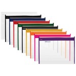 Treeline Clear PVC Book Bags with Assorted Colour Binding and Zip – Pack 10 Treeline Clear PVC Book Bags with Assorted Colour Binding and Zip – Pack 10