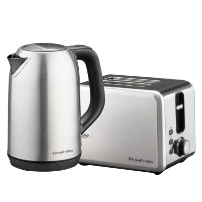 Russell Hobbs Everyday Stainless Steel Kettle and Toaster Set – Stainless Steel Russell Hobbs Everyday Stainless Steel Kettle and Toaster Set – Stainless Steel