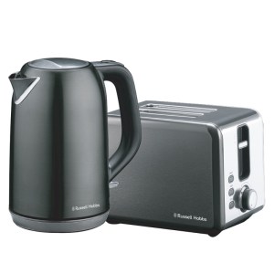 Russell Hobbs Everyday Stainless Steel Kettle and Toaster Set – Dark Grey Russell Hobbs Everyday Stainless Steel Kettle and Toaster Set – Dark Grey