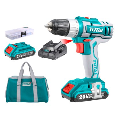 Total Tools 20V Lithium-Ion Cordless Drill with 2 x Battery & 1 x Charger Total Tools 20V Lithium-Ion Cordless Drill with 2 x Battery & 1 x Charger