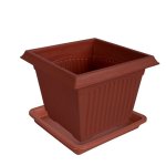 Planter – With Tray – Outdoor – Square – Plastic – 23cm x 23cm x 17cm Planter – With Tray – Outdoor – Square – Plastic – 23cm x 23cm x 17cm