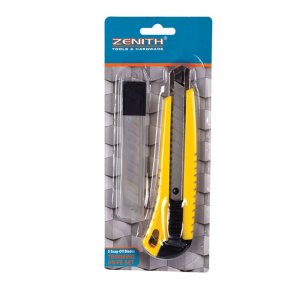 Utility Knife – Retractable – 5 Spare Blades – Yellow – 20mm Utility Knife – Retractable – 5 Spare Blades – Yellow – 20mm