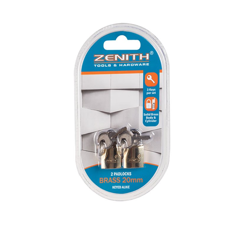 Zenith – Padlock – Brass – Keyed Alike – CRD2 – Silver – 20mm – 2 Piece Zenith – Padlock – Brass – Keyed Alike – CRD2 – Silver – 20mm – 2 Piece