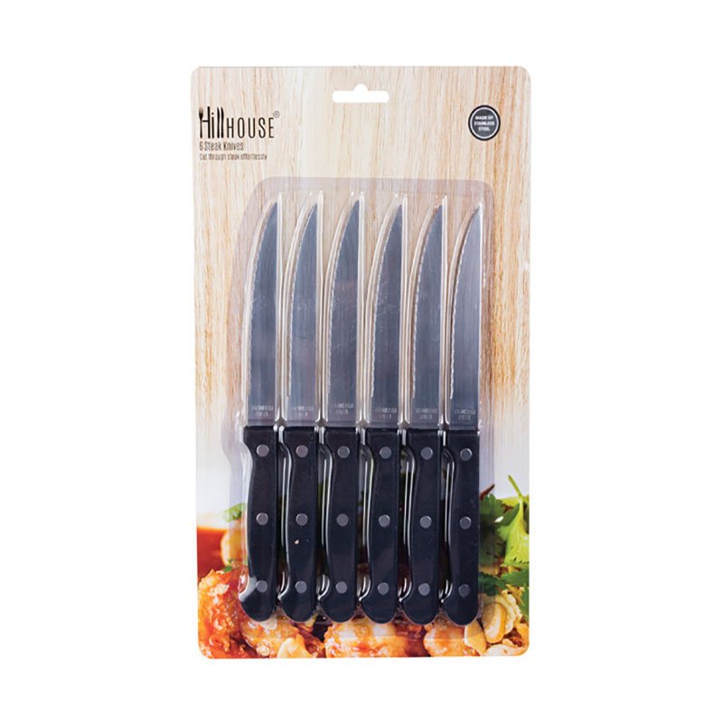 Hillhouse – Steak Knife Set – Kitchenware – Stainless Steel – 6 Piece Hillhouse – Steak Knife Set – Kitchenware – Stainless Steel – 6 Piece