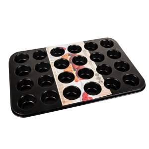 Cup Cake Pan – Non Stick – Aluminium – Black – 24 Cups – 4.5cm x 2cm Cup Cake Pan – Non Stick – Aluminium – Black – 24 Cups – 4.5cm x 2cm