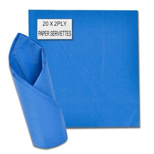 Serviettes – Plain Blue – 2 Ply – 33cm – 20 Piece Serviettes – Plain Blue – 2 Ply – 33cm – 20 Piece