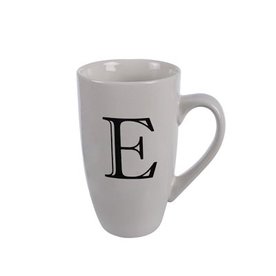 Mug – Household Accessories – Ceramic – Letter E Design – White Mug – Household Accessories – Ceramic – Letter E Design – White