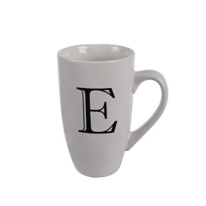 Mug – Household Accessories – Ceramic – Letter E Design – White Mug – Household Accessories – Ceramic – Letter E Design – White