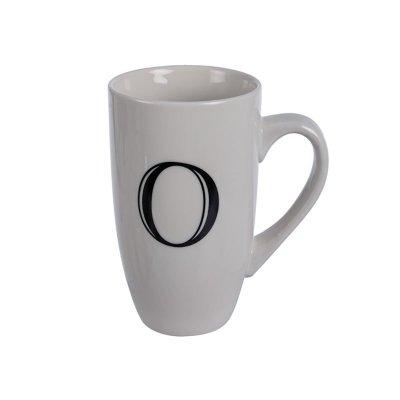 Mug – Household Accessories – Ceramic – Letter O Design – White Mug – Household Accessories – Ceramic – Letter O Design – White