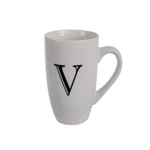 Kitchen Accessories – Mug – Letter ‘V’ – Ceramic – White Kitchen Accessories – Mug – Letter ‘V’ – Ceramic – White