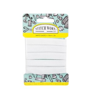 Haberdashery – Elastic – White – 10mm x 2m Haberdashery – Elastic – White – 10mm x 2m