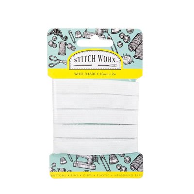 Haberdashery – Elastic – White – 10mm x 2m Haberdashery – Elastic – White – 10mm x 2m