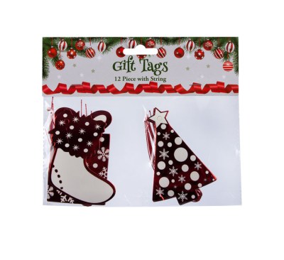 Gift Tags – Christmas Accessories – Metallic – 12 Piece Gift Tags – Christmas Accessories – Metallic – 12 Piece
