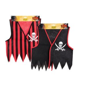 Pirate Vest – Party Dress Up – Skull – Red & Black – Single Pirate Vest – Party Dress Up – Skull – Red & Black – Single