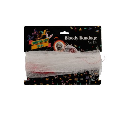 Bloody Bandage – Halloween Decorations – White – 7 cm x 2.7 m Bloody Bandage – Halloween Decorations – White – 7 cm x 2.7 m