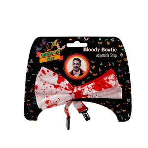 Bloody Bowtie – Halloween Decorations – Adjustable Strap – White Bloody Bowtie – Halloween Decorations – Adjustable Strap – White