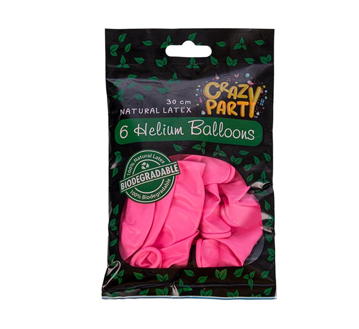 Helium Balloons – Biodegradable – Pink – 30cm – 6 Piece Helium Balloons – Biodegradable – Pink – 30cm – 6 Piece