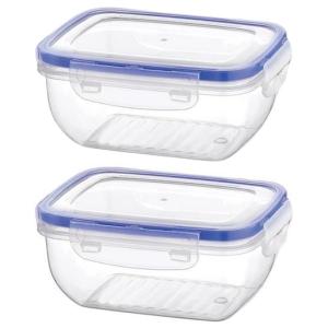Source Direct – Rectangular Clear Storage Container 800ml – Pack of 2 Source Direct – Rectangular Clear Storage Container 800ml – Pack of 2