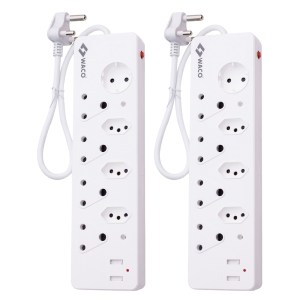 Waco – 8 Way Multiplug with USB Chargers and Shutters – Pack of 2 Waco – 8 Way Multiplug with USB Chargers and Shutters – Pack of 2