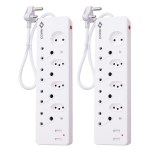 Waco – 8 Way Multiplug with USB Chargers and Shutters – Pack of 2 Waco – 8 Way Multiplug with USB Chargers and Shutters – Pack of 2