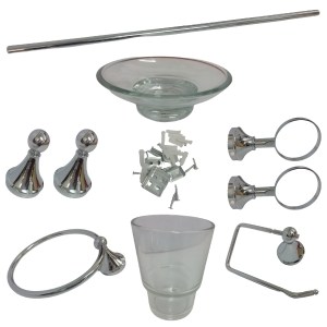 Regal – Bathroom Set / Roman White/Chrome Bathroom Set – 6 Piece Regal – Bathroom Set / Roman White/Chrome Bathroom Set – 6 Piece
