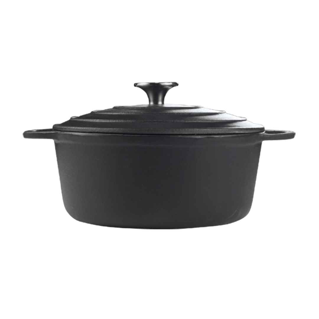 Chef Matt Black Cookware – Cast Iron 3.5l Round Casserole Chef Matt Black Cookware – Cast Iron 3.5l Round Casserole