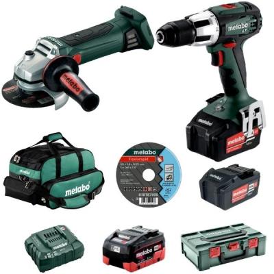 Metabo – Cordless Hammer Drill and Angle Grinder Mega Combo Kit Metabo – Cordless Hammer Drill and Angle Grinder Mega Combo Kit
