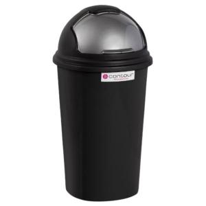 Contour – Round Refuse Bin with Flip Lid 25L – Black/Grey – Pack of 5 Contour – Round Refuse Bin with Flip Lid 25L – Black/Grey – Pack of 5