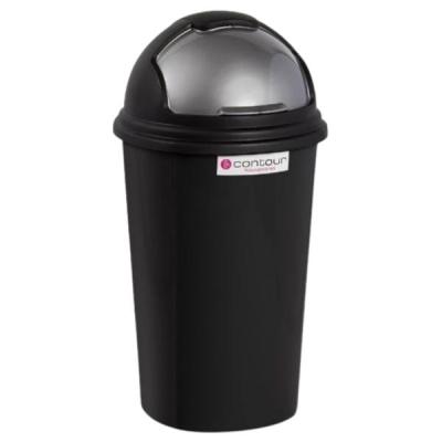 Contour – Round Refuse Bin with Flip Lid 50L – Black/Grey – Pack of 5 Contour – Round Refuse Bin with Flip Lid 50L – Black/Grey – Pack of 5