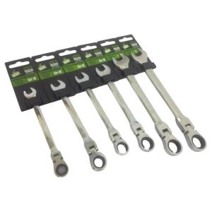 WALDO – Ratchet Combination Spanner Cr-V with Swivel Head – 6 Piece WALDO – Ratchet Combination Spanner Cr-V with Swivel Head – 6 Piece