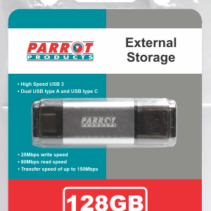 External Storage USB 3 Type A + USB C 128GB Flash Drive External Storage USB 3 Type A + USB C 128GB Flash Drive