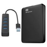 WD Elements 2TB Portable Hard Drive & Orico 4 Port USB3.0 Hub – Black WD Elements 2TB Portable Hard Drive & Orico 4 Port USB3.0 Hub – Black