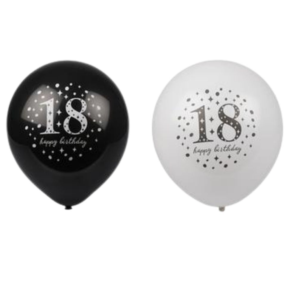24 x BALLOONS HELIUM 6PC MILESTONE 18 24 x BALLOONS HELIUM 6PC MILESTONE 18