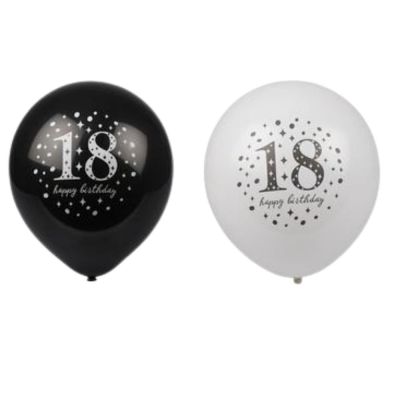 24 x BALLOONS HELIUM 6PC MILESTONE 18 24 x BALLOONS HELIUM 6PC MILESTONE 18