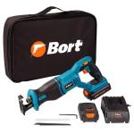 Bort – Cordless Sabre Saw with 2 x 1.5Ah Batteries, Charger & Tool Bag Bort – Cordless Sabre Saw with 2 x 1.5Ah Batteries, Charger & Tool Bag