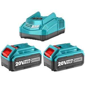 TOTAL – 2 x Lithium-Ion Battery Pack 4.0Ah Including Fast Charger TOTAL – 2 x Lithium-Ion Battery Pack 4.0Ah Including Fast Charger