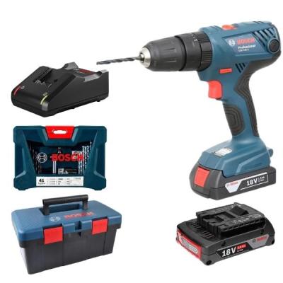 Bosch – Cordless Impact Drill Kit GSB 180-LI with 41Pc Accessories and Case Bosch – Cordless Impact Drill Kit GSB 180-LI with 41Pc Accessories and Case