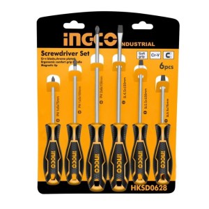 INGCO Cr-V 6 Pieces Screwdriver Set-HKSD0628 INGCO Cr-V 6 Pieces Screwdriver Set-HKSD0628
