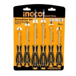INGCO Cr-V 6 Pieces Screwdriver Set-HKSD0628 INGCO Cr-V 6 Pieces Screwdriver Set-HKSD0628